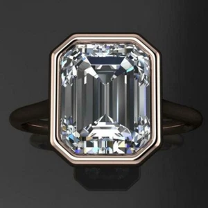 5.40 Ct Treated Off White Diamond Solitaire Ring In 925 Silver. Certified - Picture 1 of 7