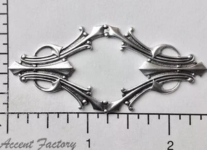 25014 Matte Silver Oxidized Victorian Elegant Filigree Jewelry Finding - Picture 1 of 3