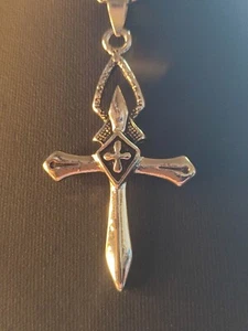 Halskette in Silber Christen Jesus Gott Templer Kreuzritter Kelten selten schön - Picture 1 of 10