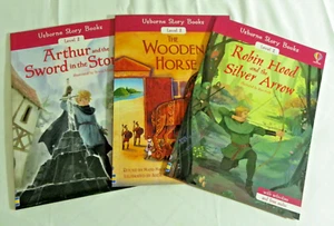 3 x Usborne Story Books Level 2 Reader Sword & Stone, Troy Horse, Robin Hood - Picture 1 of 13