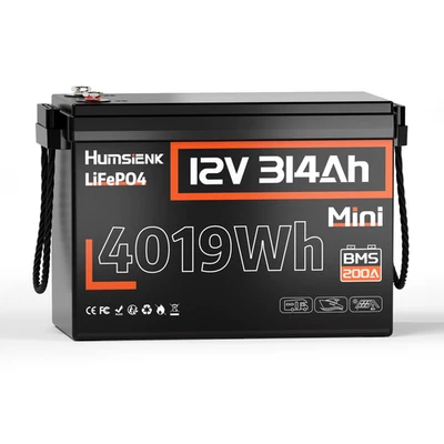 HUMSIENK LiFePO4 300Ah Akku Lithium Batterie 12V 314Ah BMS 200A Solarbatterie Wohnmobil