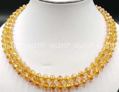 Collar de cuentas rondelle con gemas de cristal multicolor AB facetadas de 5x8 mm 16-100 pulgadas Foto 1 de 4