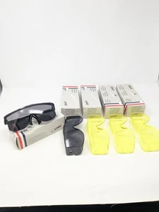 New! NOS UVEX Astrospec 3000 Black Frame Gray Lens Safety Glasses & Replacements - Picture 1 of 7