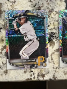 2025 BOWMAN CHROME SHIMMER REFRACTOR 1st CARD PIRATES WILL TAYLOR #BCP-179 - Picture 1 of 1