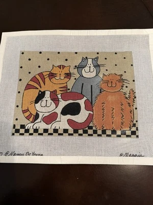 MAGGIE CO. 手工涂漆四只猫画布 — 第 1/3 张图片