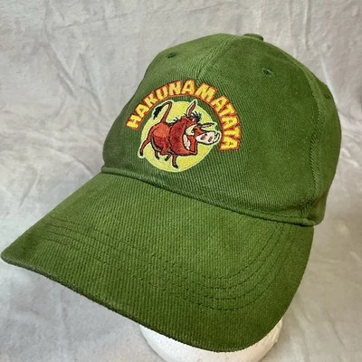 Disney Parks Hakuna Matata Baseball Cap Hat Adult Lion King Olive Green Adj — 第 1/4 张图片