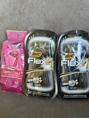 Lote de 3 paquetes de maquinillas de afeitar - Bic Flex4 (2x3) y Personna Twin Blade (10 ct) Foto 1 de 4
