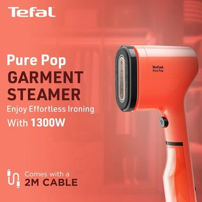 Vaporizador de ropa portátil Tefal Pure 1300 W compacto cómodo vapor vertical Foto 1 de 4
