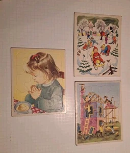 Vintage Playskool Frame Tray Puzzle Set of 3 Golden Books Educational Play Toys - Picture 1 of 5