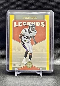 2022 Panini Legacy Football #110 ED REED Legend Yellow #83/150 Baltimore Ravens - Foto 1 di 2