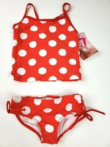 Kanu Surf Girls' Little Melanie Beach Sport 2-Pc Banded Tankini Swimsuit, Red 6 - Picture 1 of 8