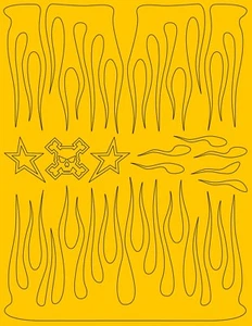 Flames RC Car Paint Masks - XXX Main Pre-cut Vinyl RC Body Masking Stencils - Picture 1 of 10