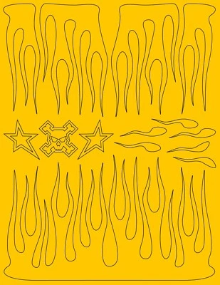 Flames RC Car Paint Masks - XXX Main Pre-cut Vinyl Body Stencils NO IMPORT FEES - Image 1 of 4