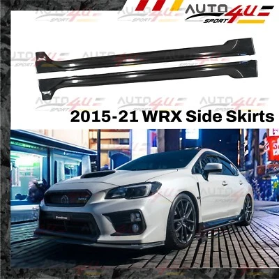 Se adapta a Subaru WRX 2015-2021 | WRX STI Kits de carrocería de faldón lateral negro brillante Foto 1 de 4
