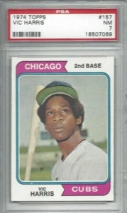 Tarjeta de béisbol Topps 1974 #157 Vic Harris, clasificación de los Cachorros de Chicago PSA 7 - Imagen 1 de 1
