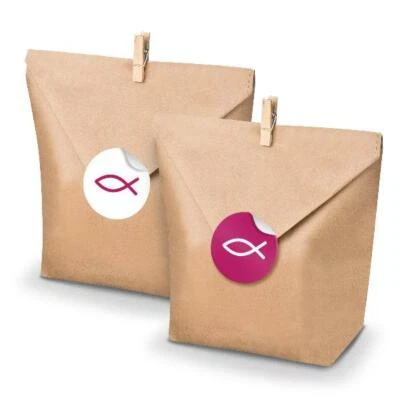 itenga SET Fisch (Motiv32) 24x Geschenktüten Gastgeschenk Taufe Kommunion Konfir - Bild 1 von 2