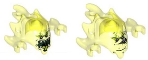 LEGO - Minifig, Headgear (2) Ninjago Skreemer Masks - Trans-Neon Green - Picture 1 of 1