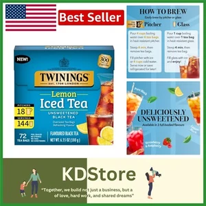 Refreshing Lemon Black Iced Tea - 72 Oversized Tea Bags, Brews 18 Pitchers - Bild 1 von 8
