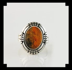 Handcrafted Sterling and Bumblebee Jasper Ring Size 9 1/4 - Picture 1 of 6