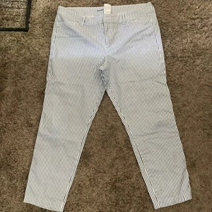 Old Navy Women's Pixie Blue & White Stripe Pants Size 14 38X26 - Picture 1 of 5