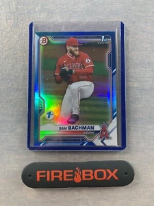 2021 Bowman Draft 1st Edition Sam Bachman Prospect Blue Foil #34/150 Angels - Picture 1 of 2