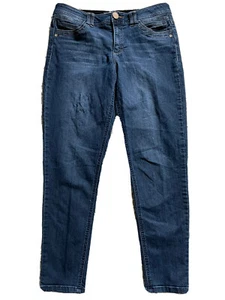Democracy Womens Blue Jeans Ab Technology Size 10 Dark Wash Cropped Pockets- 27 - Picture 1 of 10