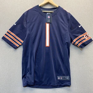 Justin Fields Chicago Bears Nike NFL Jersey #1 Size Large Blue Orange Authentic - Picture 1 of 11
