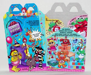 McDonalds 1994 Muppets 101 Dalmatians The Little Mermaid Happy Birthday Meal Box - Imagen 1 de 4