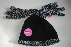 Juego de sombreros y guantes para niñas talla única con estampado animal sombrero reversible - Imagen 1 de 2