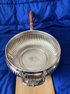 Vintage 10.5" AcrossSilver Plated Warming/Saute Pan with Removable Wood Handle - Picture 1 of 21