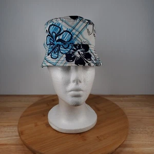Hawiian Flower Graphic Bucket Hat Blue Gray White Infant Sz 18m - Picture 1 of 6