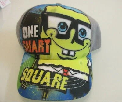 NUEVO Bob Esponja Pantalones Cuadrados Niños Pequeños Gorra de Béisbol UN SMART CUADRADO Sombrero Talla 51 cm Foto 1 de 2