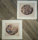 2 X 1700'S Lithograph Reprints Of Children Coming From School & Buffet The Bear