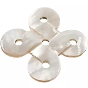 Carving Eternity White Oyster Mother Of Pearl Shell Bead Cab Cabochon, 1 3/4" - Picture 1 of 2