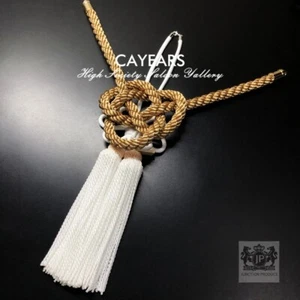 2 piezas JDM Cayears Produce cuerda Kintsuna marrón blanca nudo JP Fusa Kiku dijes de coche - Imagen 1 de 12