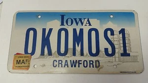 2007 IOWA Crawford County Nummernschild OKOMOS1 - Bild 1 von 1