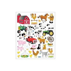 Crafts Stickers Sticker King Farm Barn Tractor Pigs Cows Chickens Pick-up (DC)