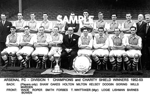 Arsenal FC 1952-53 Champions Team Photo - Picture 1 of 1