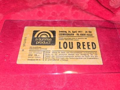 VINTAGE CONCERT TICKET FOR LOU REED APR 24 1977 FROM GERMANY - Image 1 of 2