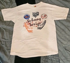 Subway Series Shirt Yankees Mets NY MLB Large Fruit of Loom Lofteez Vintage Y2K - Picture 1 of 9