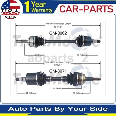 Eje delantero TrakMotive CV eje conjunto se adapta a Pontiac Grand Am 2,0 L 1989 1988 Foto 1 de 4