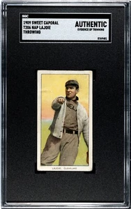 1909 T206 Nap Lajoie Lanzamiento Dulce Caporal 150/649 OP Sobre Impresión SGC Auténtico AFILADO - Imagen 1 de 2