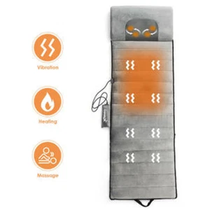 Costway Foldable Full Body Massage Mat Heated Neck Massager W/ 5 Vibration Modes - Picture 1 of 12