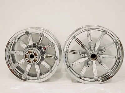 HARLEY DAVIDSON ROAD GLIDE ULTRA LIMITED IMPELLER CHROME WHEELS  2009-2021 OEM - Image 1 of 3