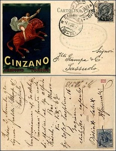 Cinzano vermouth Torino, ill.Leonetto Cappiello, viag1920, ottimo stato - Bild 1 von 1