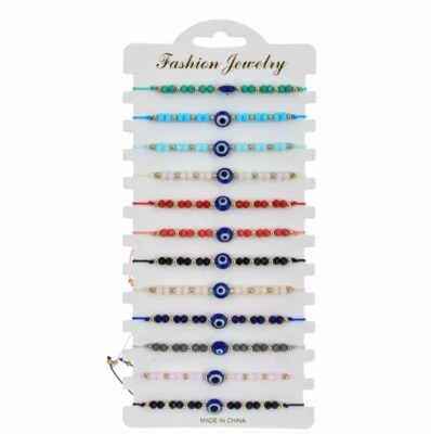 12 er Pack  Armbänder  Auge Schmuck Armband Nazar boncuk/ Evil eye Gastgeschenke - Bild 1 von 2