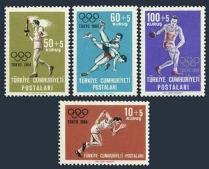 Turkey B103-B106,MNH.Mi 1924-1927. Olympics Tokyo-1964.Running,Wrestling,Discus. - Picture 1 of 1