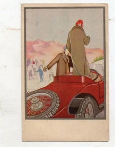 C000148 DUDOVICH Cartolina PIRELLI impermeabili e pneumatici X automobili VG1930 - Picture 1 of 2