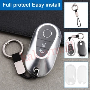 Clear TPU Key Fob Cover Case Key Chain For Benz C E S CLE GLC EQS EQE R232 Class - Picture 1 of 8
