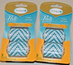 4 Amope Pedi Perfect Dry Skin Electronic Foot File Exfoliating Brush Refills 2x - Picture 1 of 2